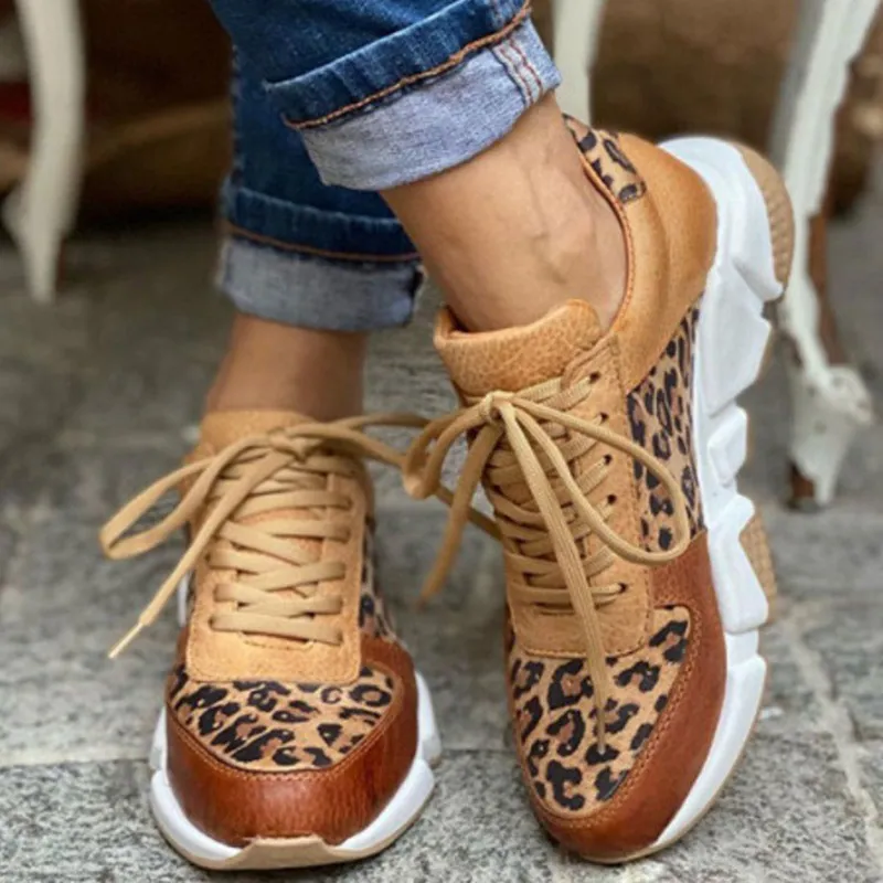Heidi-Mode | Lässige Vulkanisierte Leoparden-Sneakers mit Dicken Sohlen - Image 5