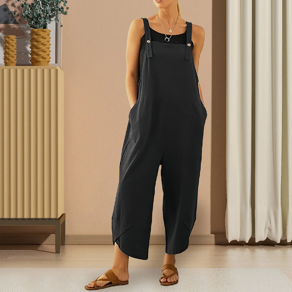 Heidi-Mode | Lässiger, Lockerer Overall In Volltonfarbe für Damen - Image 15