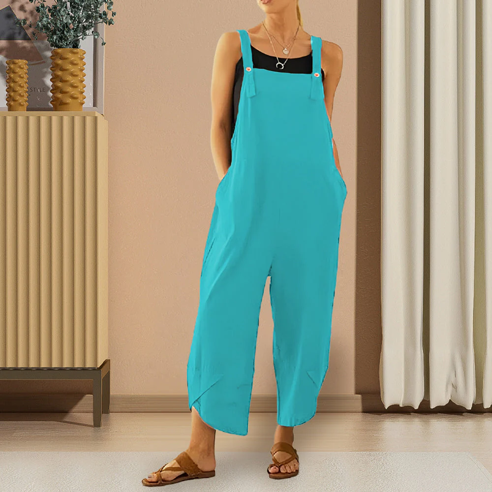Heidi-Mode | Lässiger, Lockerer Overall In Volltonfarbe für Damen - Image 18