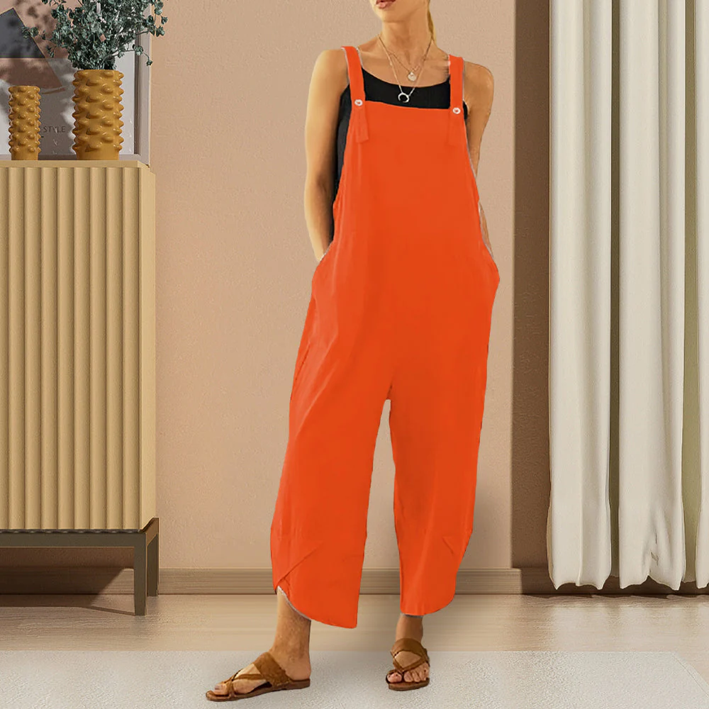 Heidi-Mode | Lässiger, Lockerer Overall In Volltonfarbe für Damen - Image 19