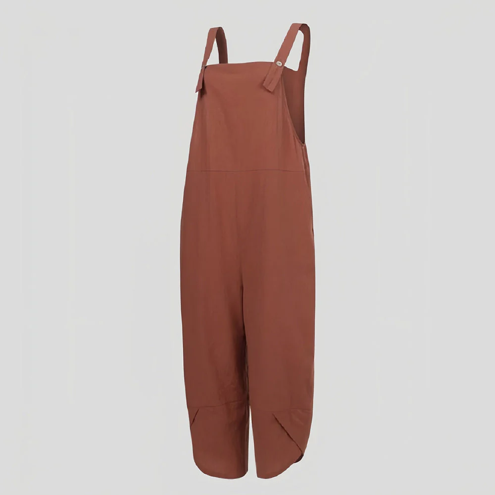 Heidi-Mode | Lässiger, Lockerer Overall In Volltonfarbe für Damen - Image 2