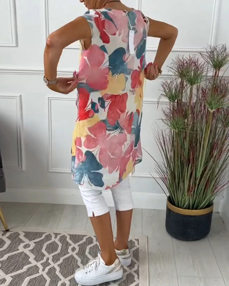 Heidi-Mode | Lässiges Longtop mit Farbenfrohem Blumenprint - Image 3