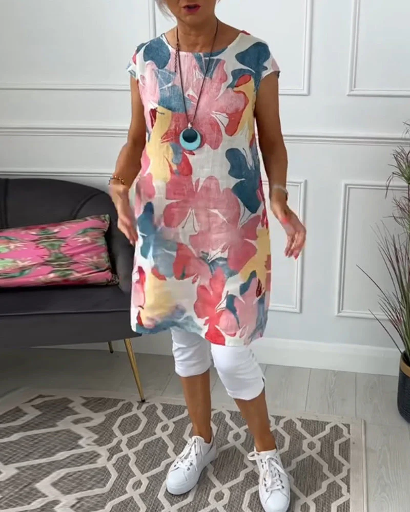 Heidi-Mode | Lässiges Longtop mit Farbenfrohem Blumenprint - Image 6