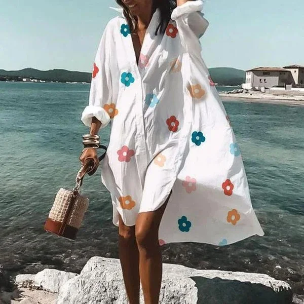 Heidi-Mode | Lässiges Mittellanges Hemdkleid für Frauen - Image 3
