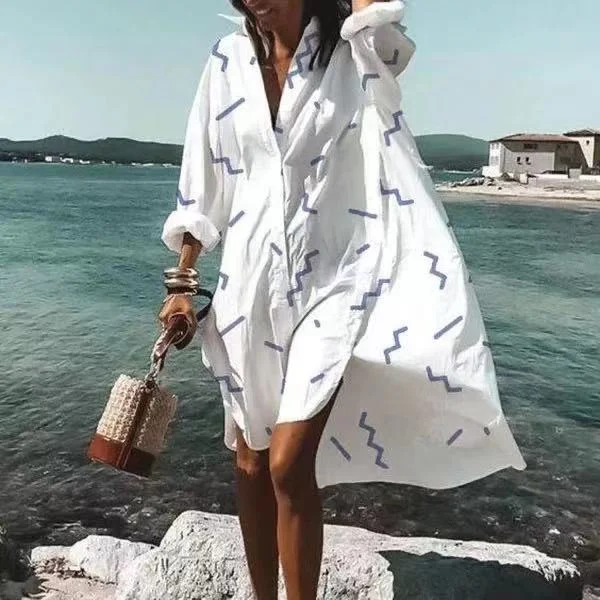 Heidi-Mode | Lässiges Mittellanges Hemdkleid für Frauen - Image 9