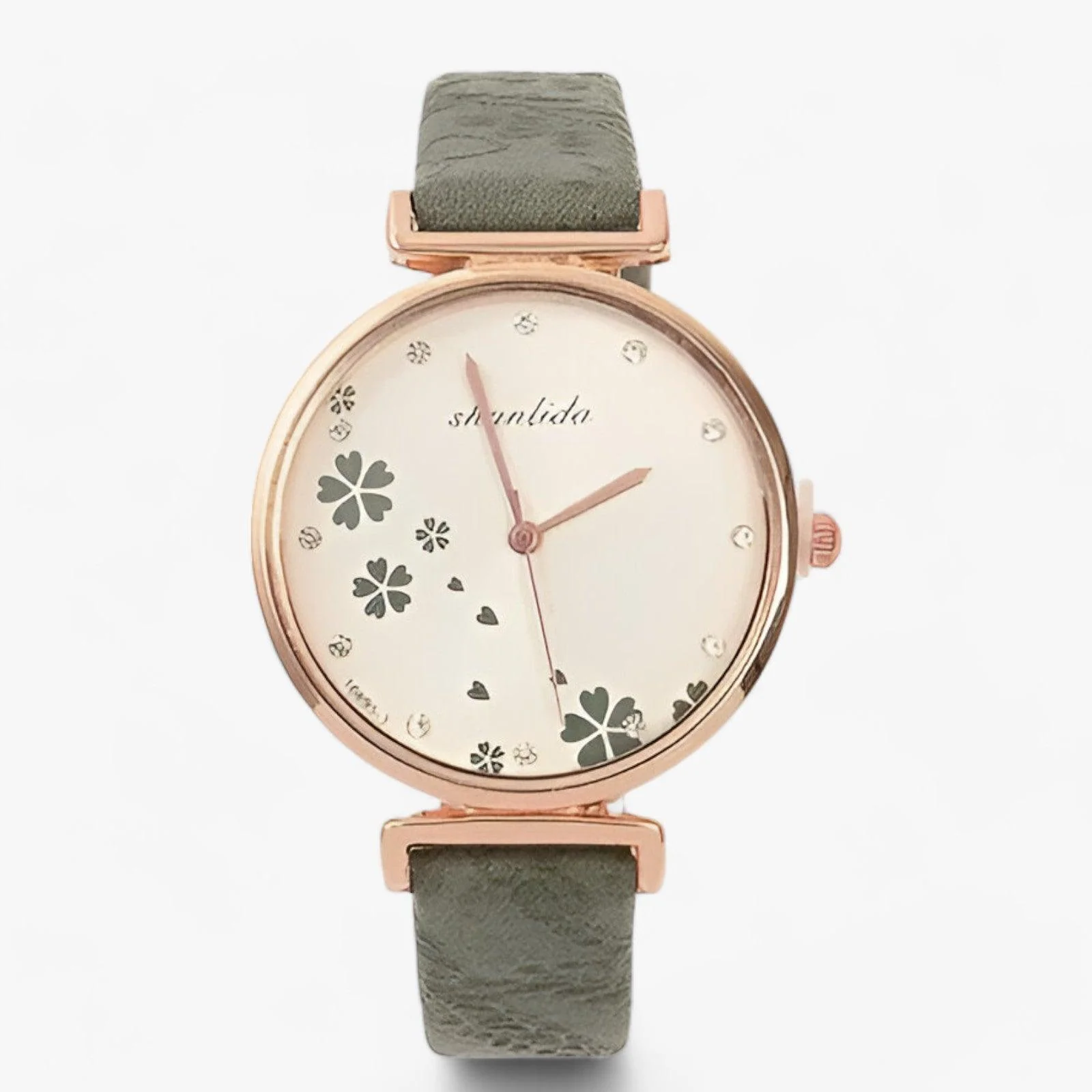Heidi-Mode | Lederarmband Runde Weinlese Blumen Uhr für Frauen - Image 3