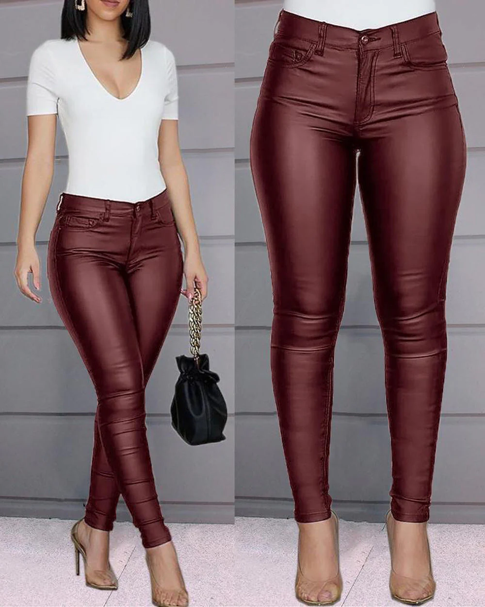 Heidi-Mode | Lederähnliche, Figurbetonte Leggings mit Hohem Bund - Image 7