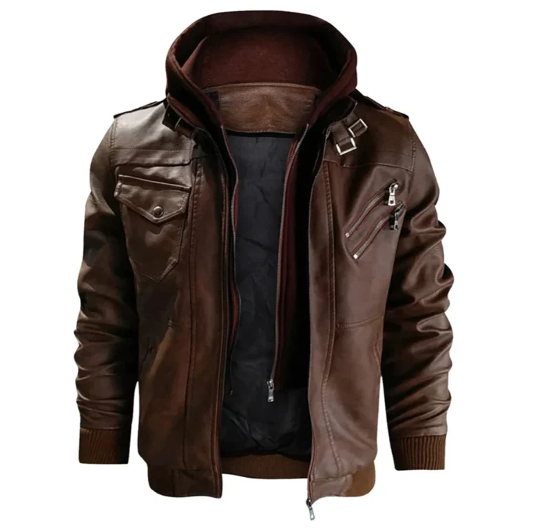 Heidi-Mode | Lederjacke mit Kapuze für Herren - Image 6