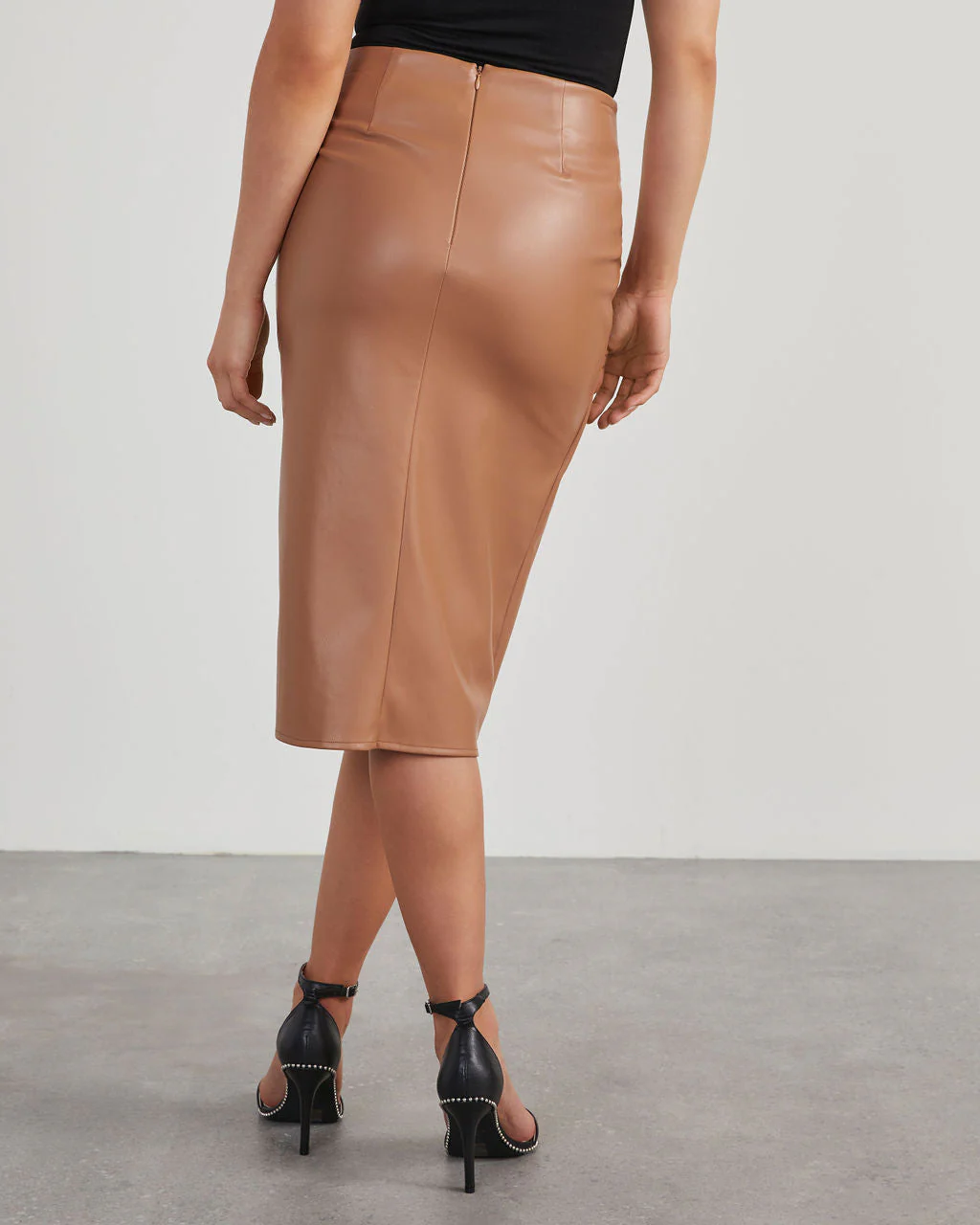 Heidi-Mode | Lederrock Stylischer Öku Lederrock mit Schlitz für Frauen - Image 4