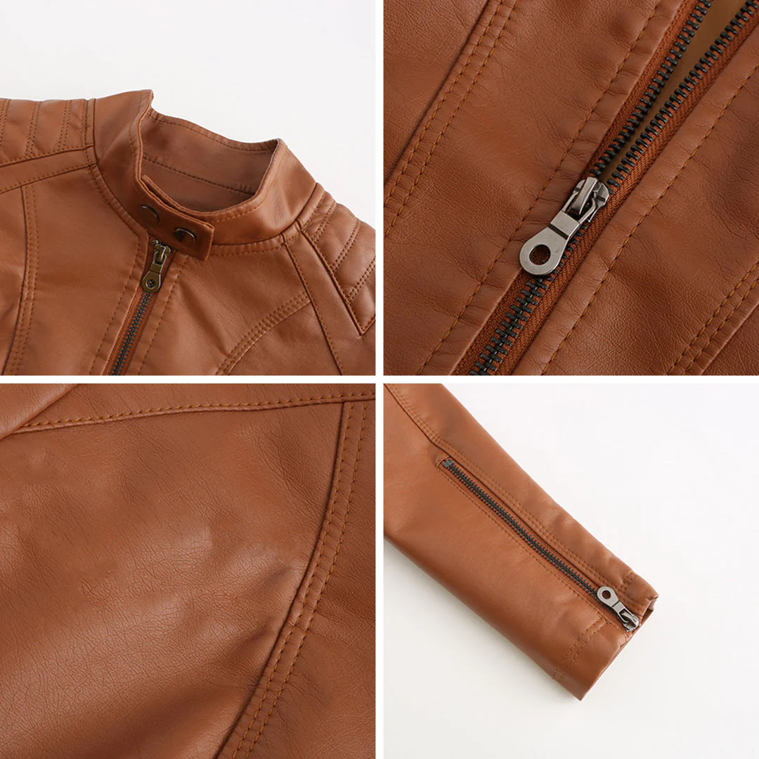 Heidi-Mode | Lederjacke für Damen - Modische Jacke mit Reißverschluss - Image 3