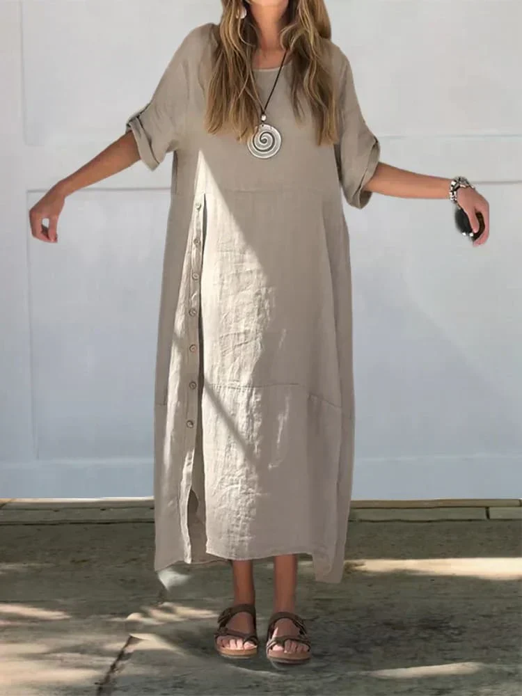 Heidi-Mode | Leinen Baumwolle Kleid - Image 3