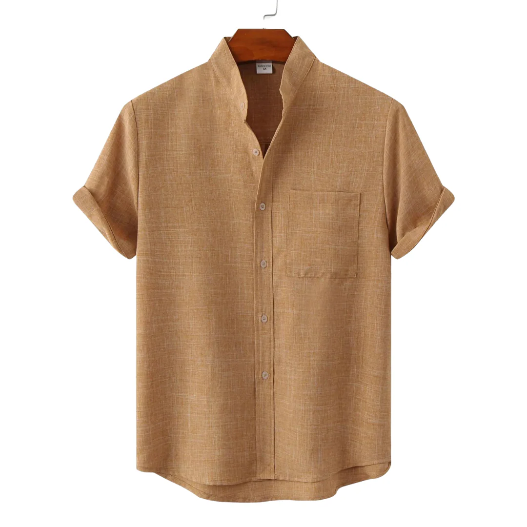 Heidi-Mode | Leinen T-Shirt - Boho - Einfarbig Schmale Passform - Image 2
