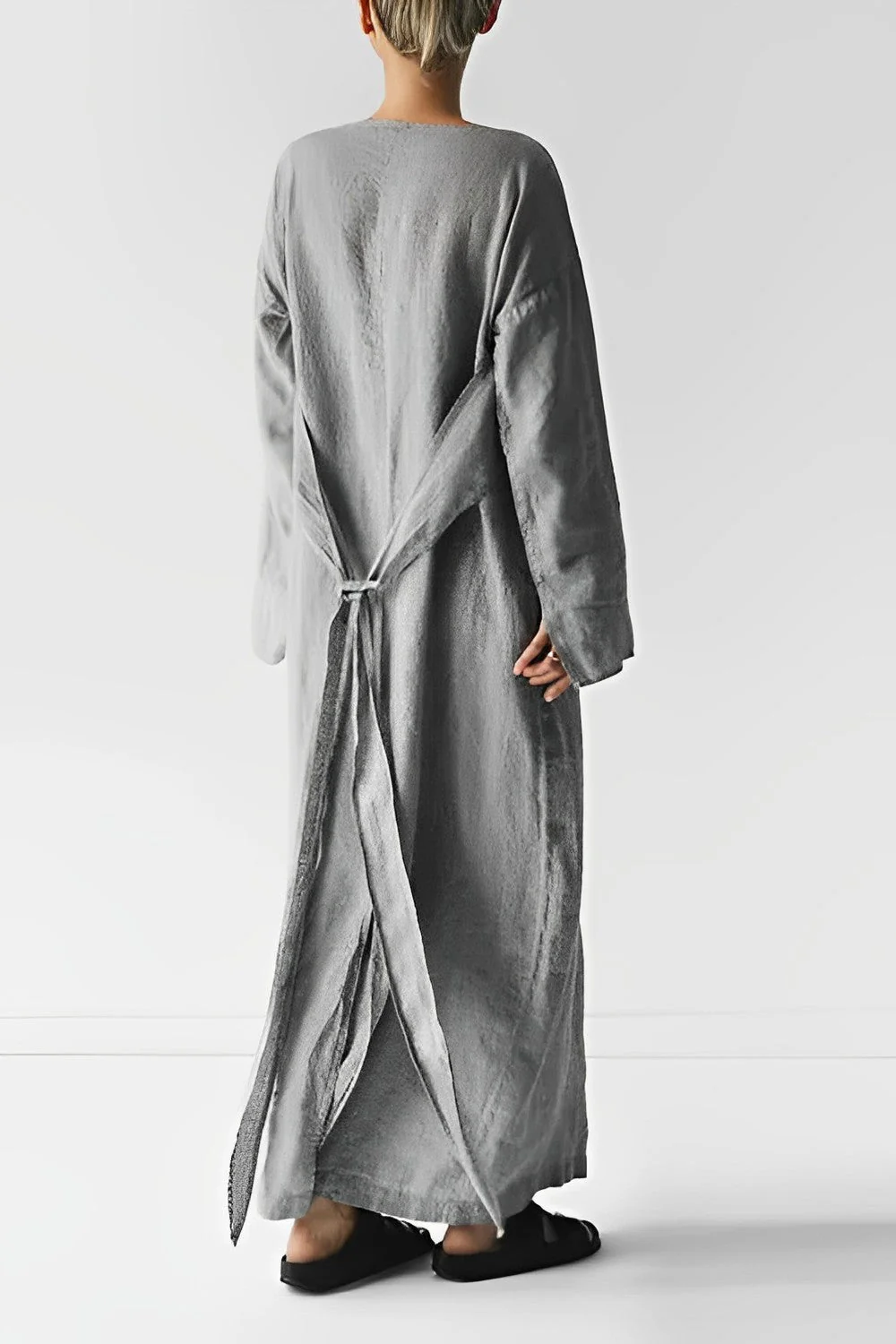 Heidi-Mode | Leinen Wickel Maxikleid - Image 2