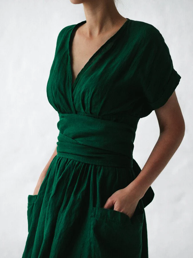 Heidi-Mode | Leinen Wickelkleid - Image 2