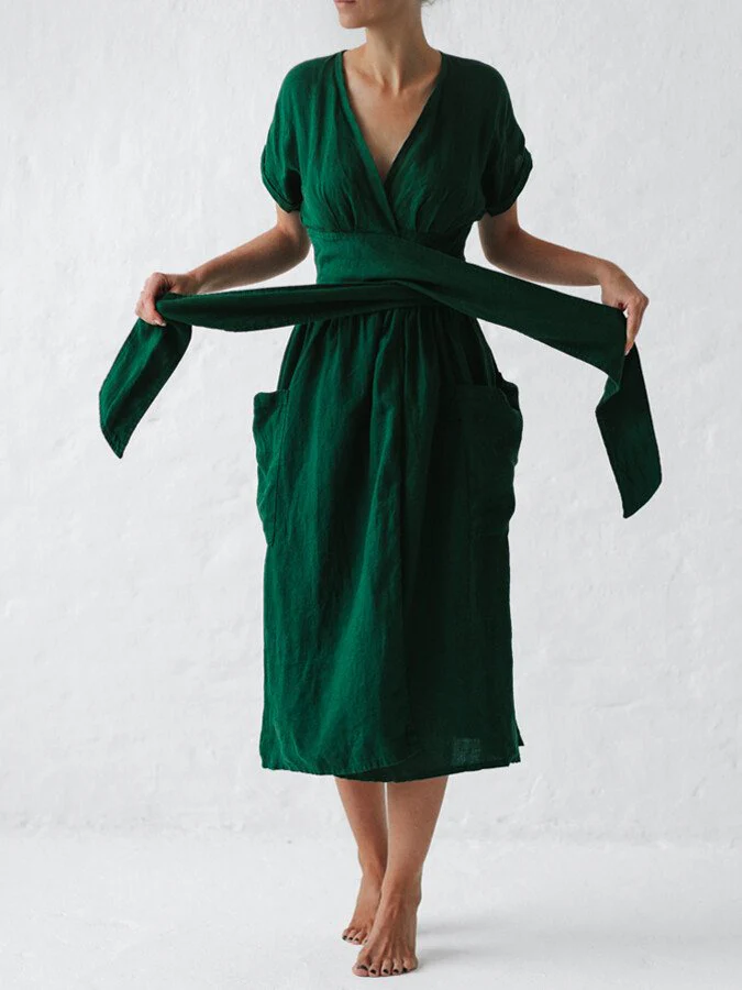 Heidi-Mode | Leinen Wickelkleid - Image 4