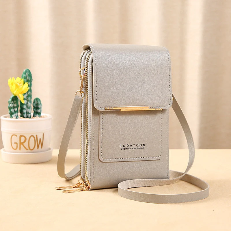 Heidi-Mode | Leder Smartphone Clutch Damen Handtasche mit Touchscreen-Fenster - Image 10