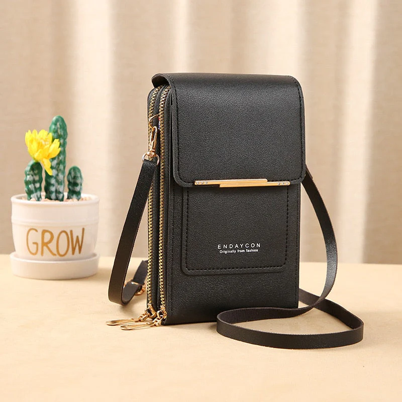 Heidi-Mode | Leder Smartphone Clutch Damen Handtasche mit Touchscreen-Fenster - Image 11