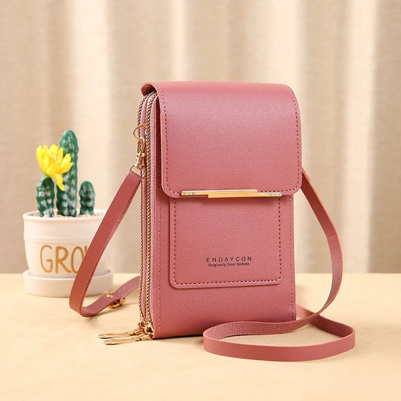 Heidi-Mode | Leder Smartphone Clutch Damen Handtasche mit Touchscreen-Fenster - Image 12