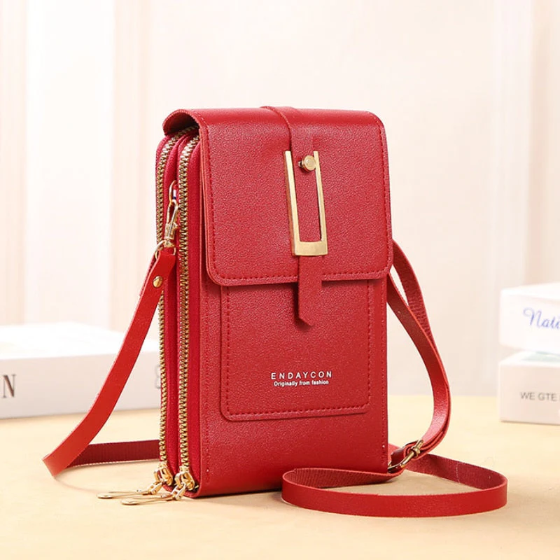 Heidi-Mode | Leder Smartphone Clutch Damen Handtasche mit Touchscreen-Fenster - Image 14