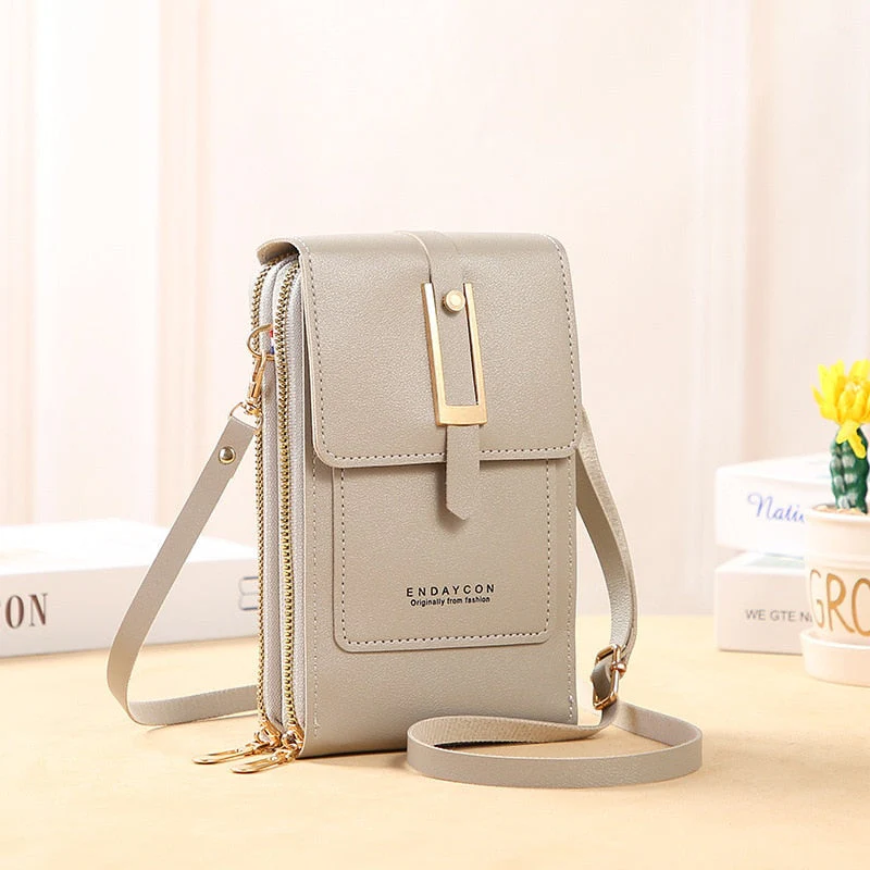 Heidi-Mode | Leder Smartphone Clutch Damen Handtasche mit Touchscreen-Fenster - Image 16