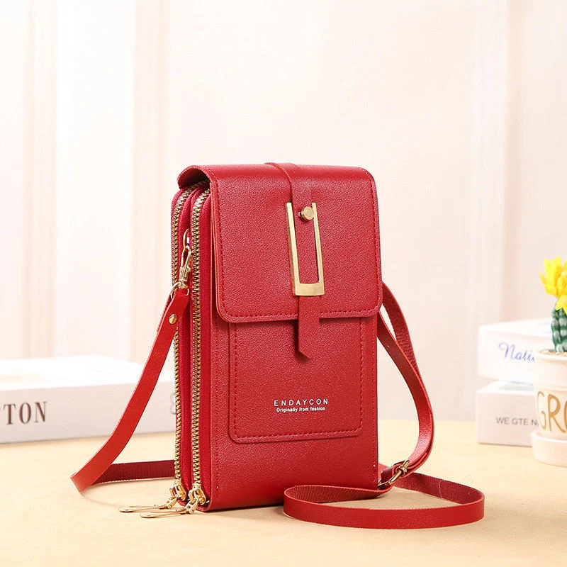 Heidi-Mode | Leder Smartphone Clutch Damen Handtasche mit Touchscreen-Fenster - Image 18
