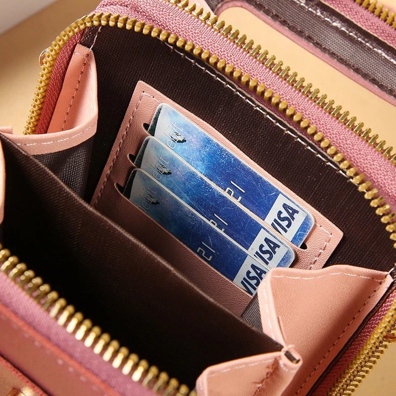 Heidi-Mode | Leder Smartphone Clutch Damen Handtasche mit Touchscreen-Fenster - Image 2
