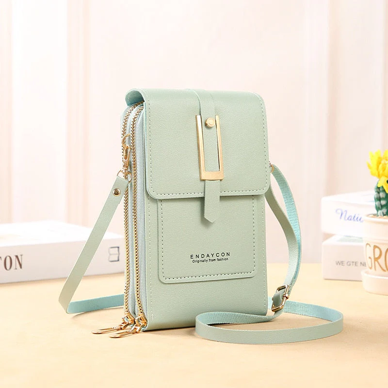 Heidi-Mode | Leder Smartphone Clutch Damen Handtasche mit Touchscreen-Fenster - Image 21