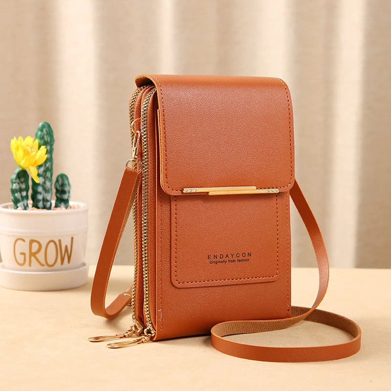 Heidi-Mode | Leder Smartphone Clutch Damen Handtasche mit Touchscreen-Fenster - Image 4
