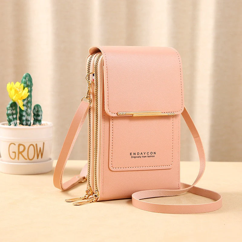 Heidi-Mode | Leder Smartphone Clutch Damen Handtasche mit Touchscreen-Fenster - Image 8