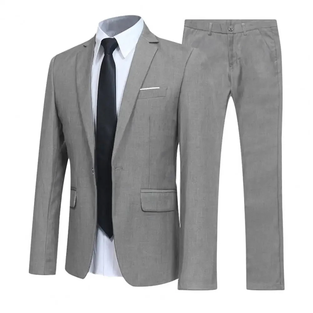 Heidi-Mode | Locker Geschnittenes Anzug Satz mit Revers Blazer und Hose für Männer - Image 4