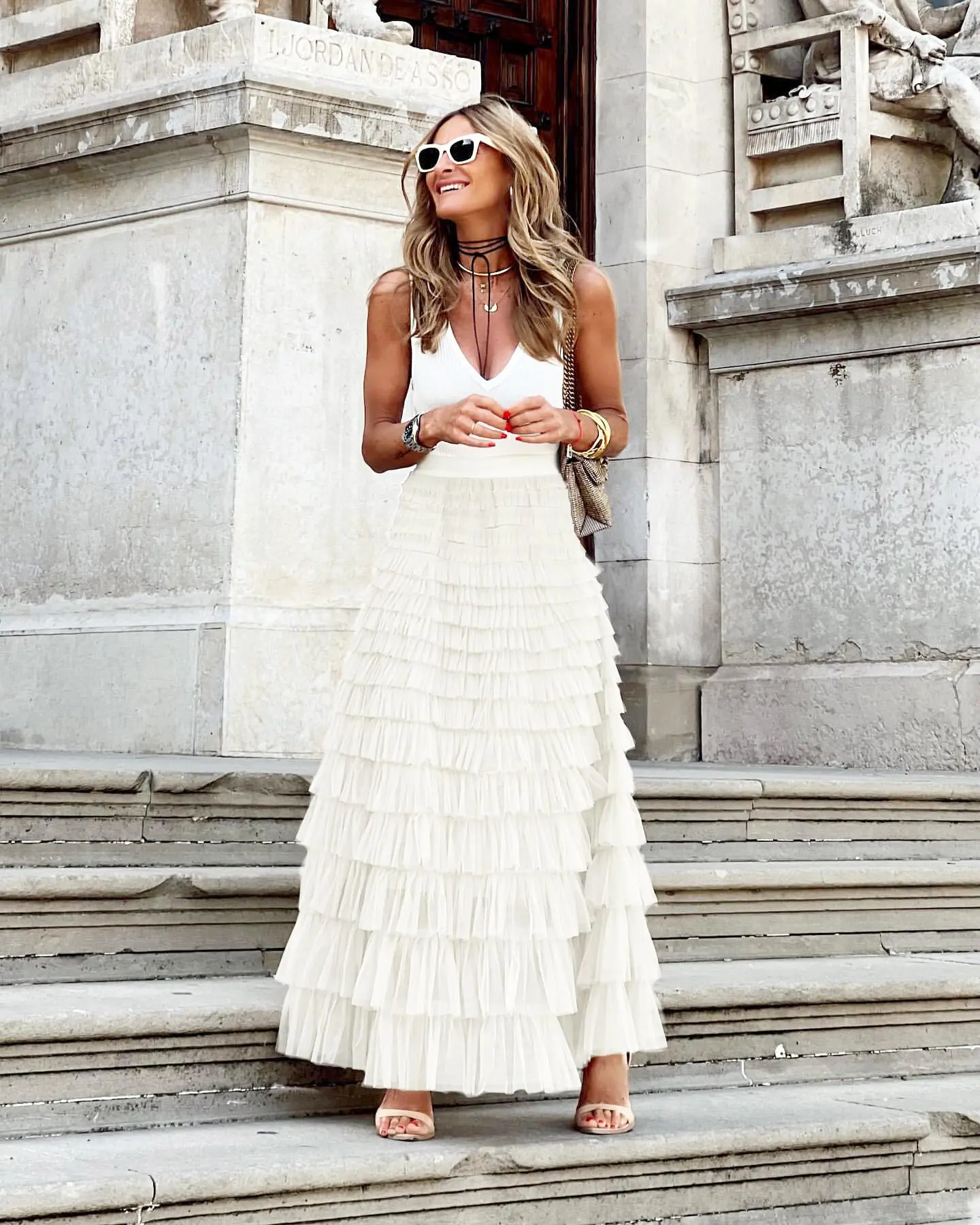 Heidi-Mode | Lässig Damen Solide Ballkleid Lange Rock Tüll Hohe Taille Plissierte Tutu Rock Elegante Damen Wildes Netz Dating Maxi Röcke Drop - Image 5