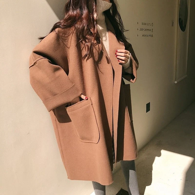 Heidi-Mode | Eleganter Lockerer Woll Trenchcoat Für - Image 3