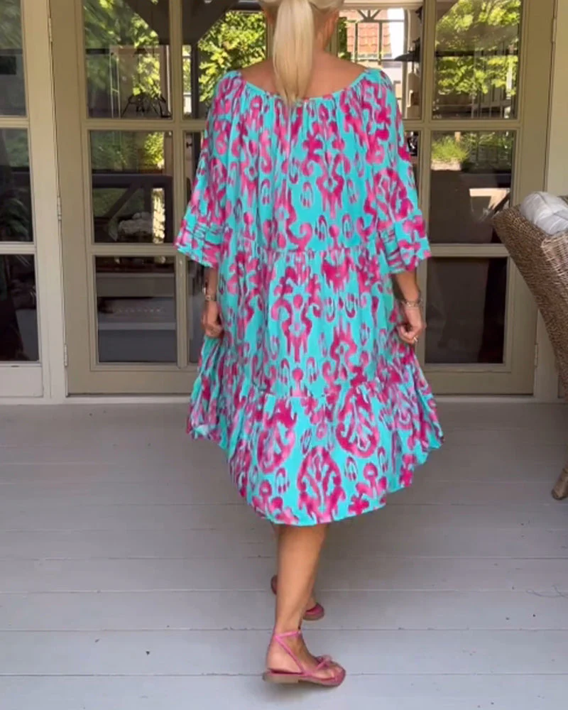 Heidi-Mode | Lockeres, Bedrucktes Kleid mit Glockenärmeln - Image 17