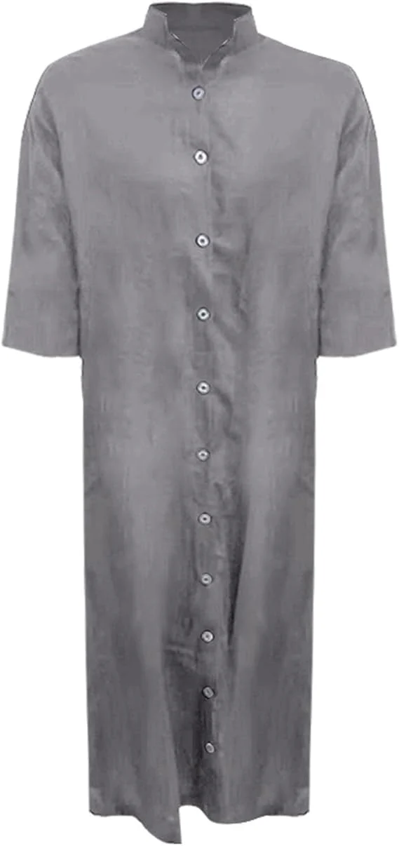 Heidi-Mode | Lockeres Langes Kleid mit Langen Ärmeln und Seitentaschen Kleid - Image 5