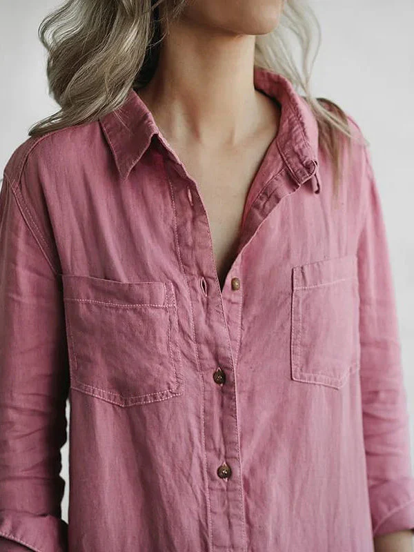 Heidi-Mode | Loose Fit Button Up Langärmeliger Heidi-Mode | Damenbekleidung - Image 3