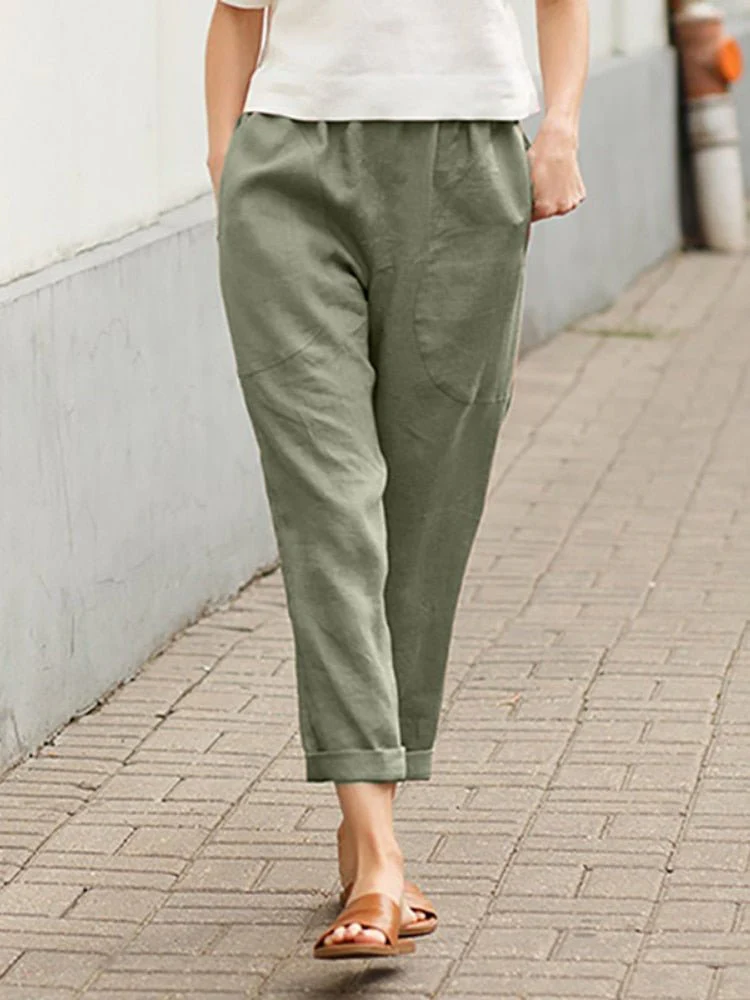 Heidi-Mode | Loose Fit Taschen Leinenhosen Damenbekleidung - Image 4