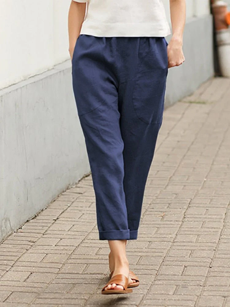 Heidi-Mode | Loose Fit Taschen Leinenhosen Damenbekleidung - Image 7