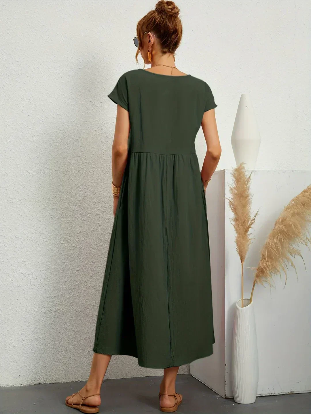 Heidi-Mode | Casual Elegant Baumwolle und Leinenkleid - Image 11