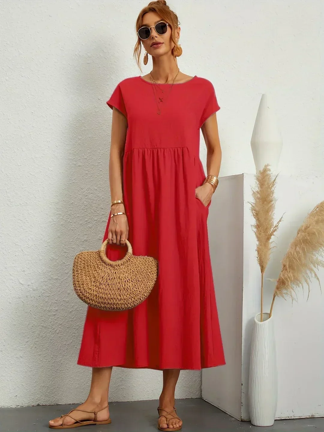 Heidi-Mode | Casual Elegant Baumwolle und Leinenkleid - Image 15