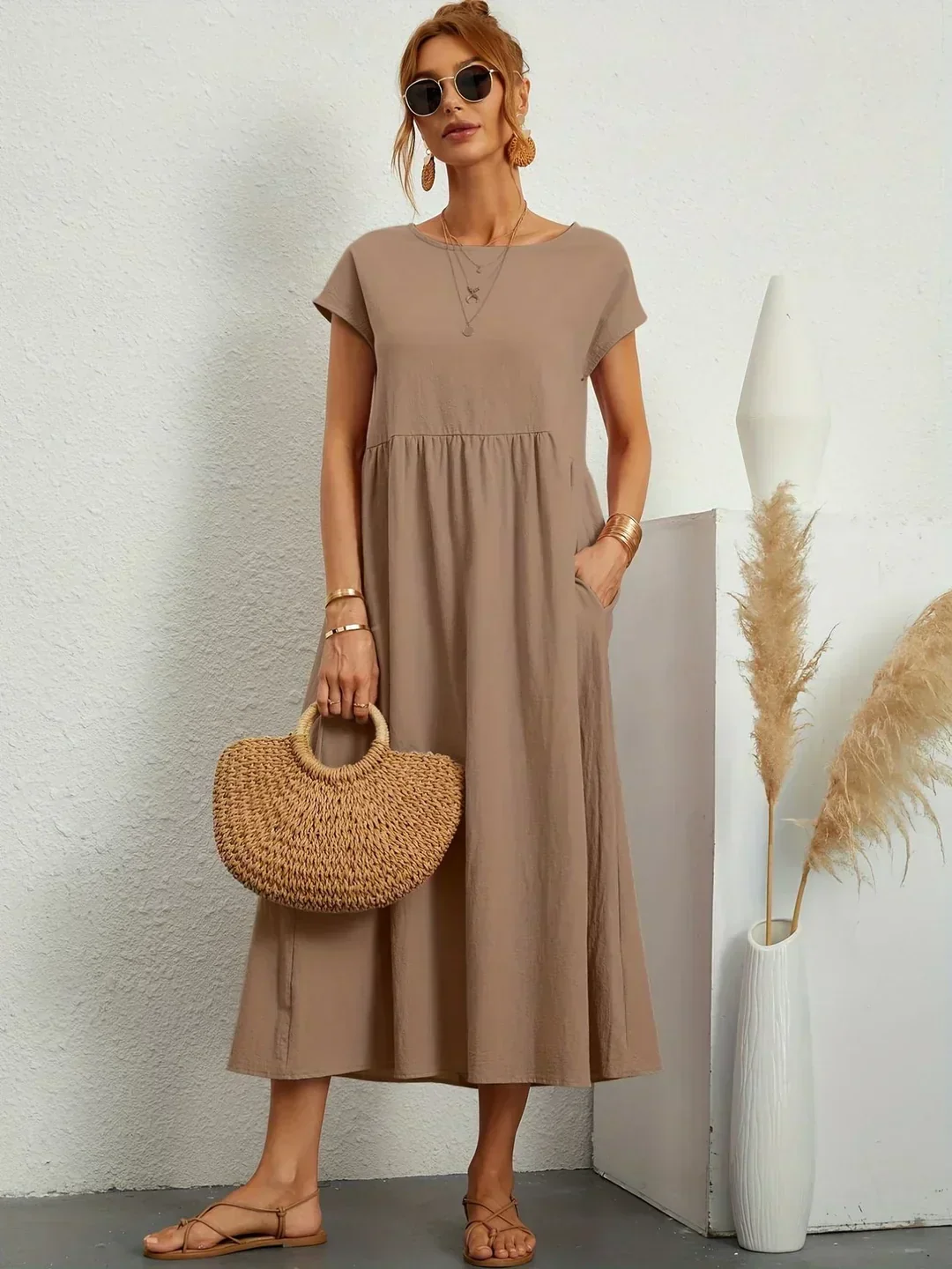 Heidi-Mode | Casual Elegant Baumwolle und Leinenkleid - Image 17