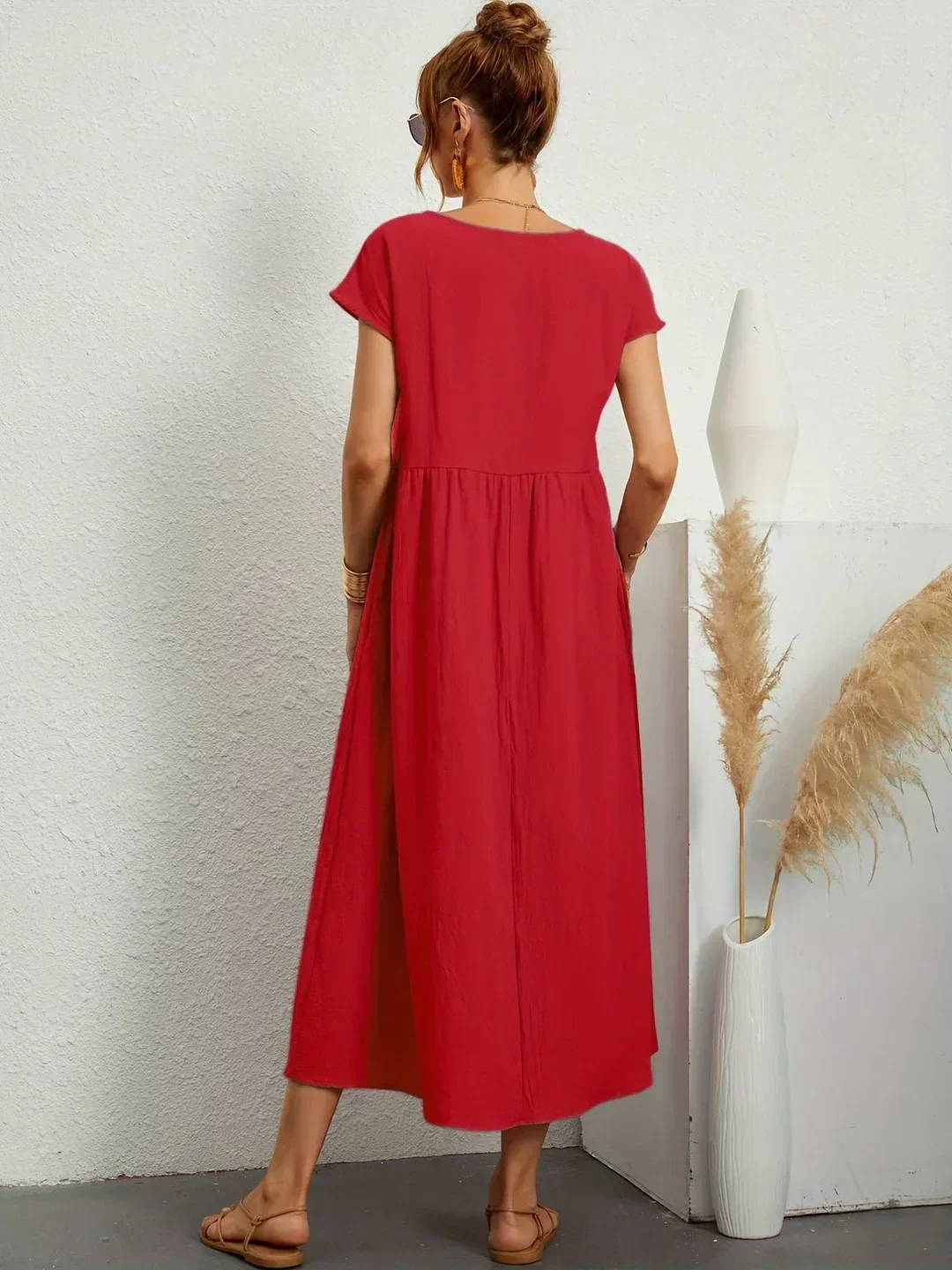 Heidi-Mode | Casual Elegant Baumwolle und Leinenkleid - Image 2