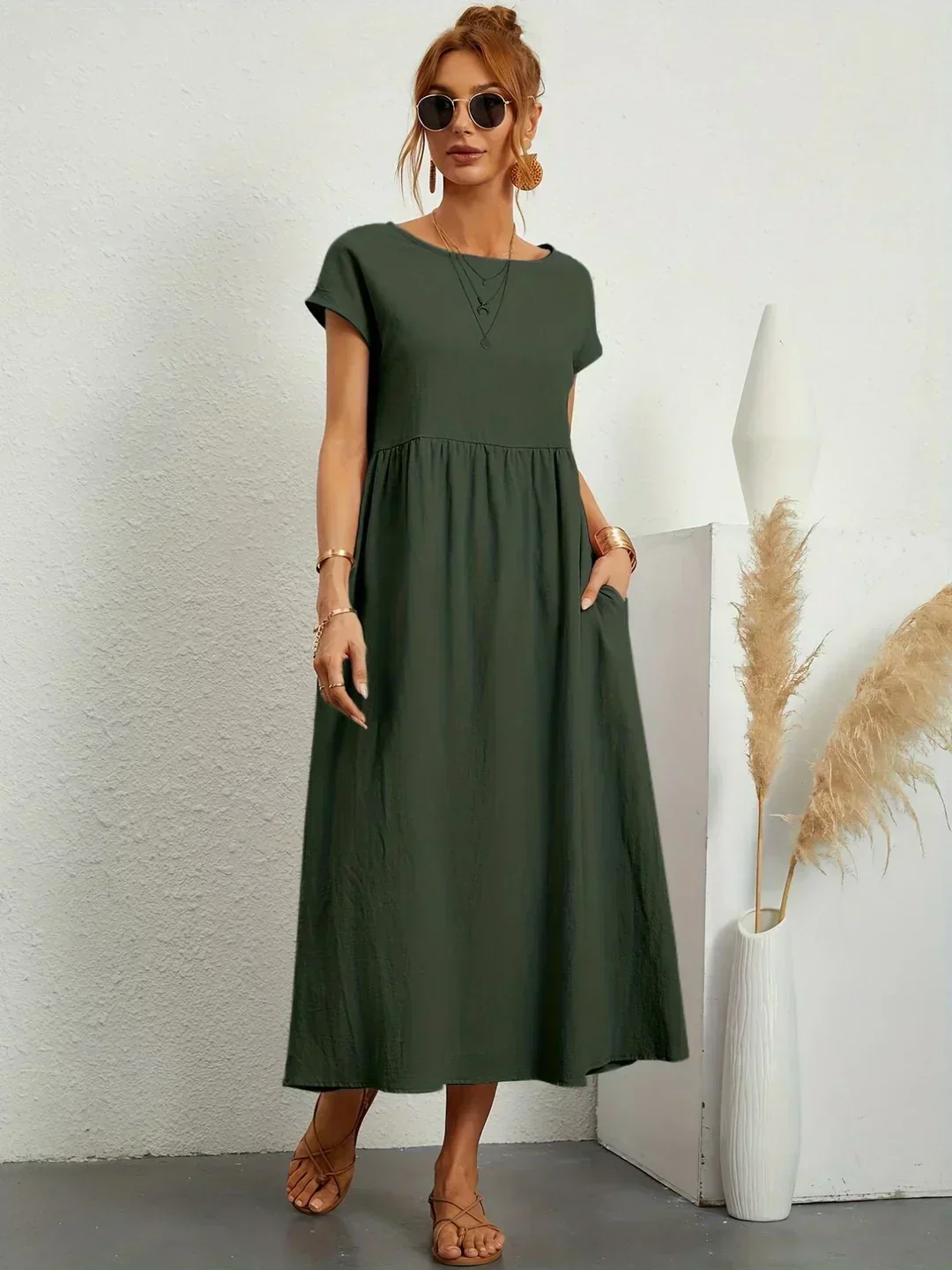 Heidi-Mode | Casual Elegant Baumwolle und Leinenkleid - Image 24