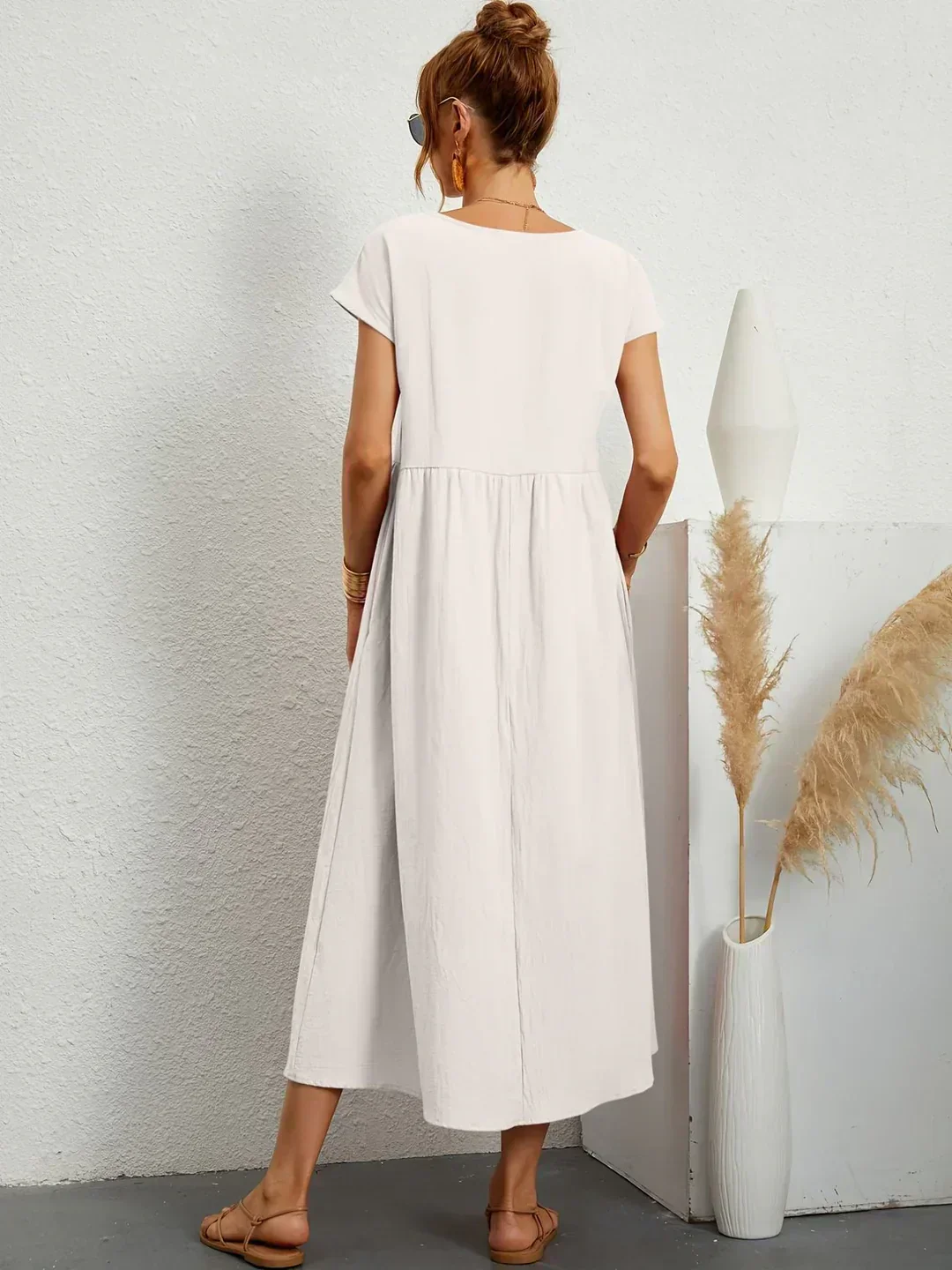 Heidi-Mode | Casual Elegant Baumwolle und Leinenkleid - Image 4