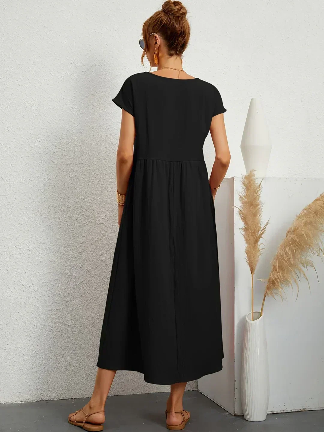 Heidi-Mode | Casual Elegant Baumwolle und Leinenkleid - Image 5