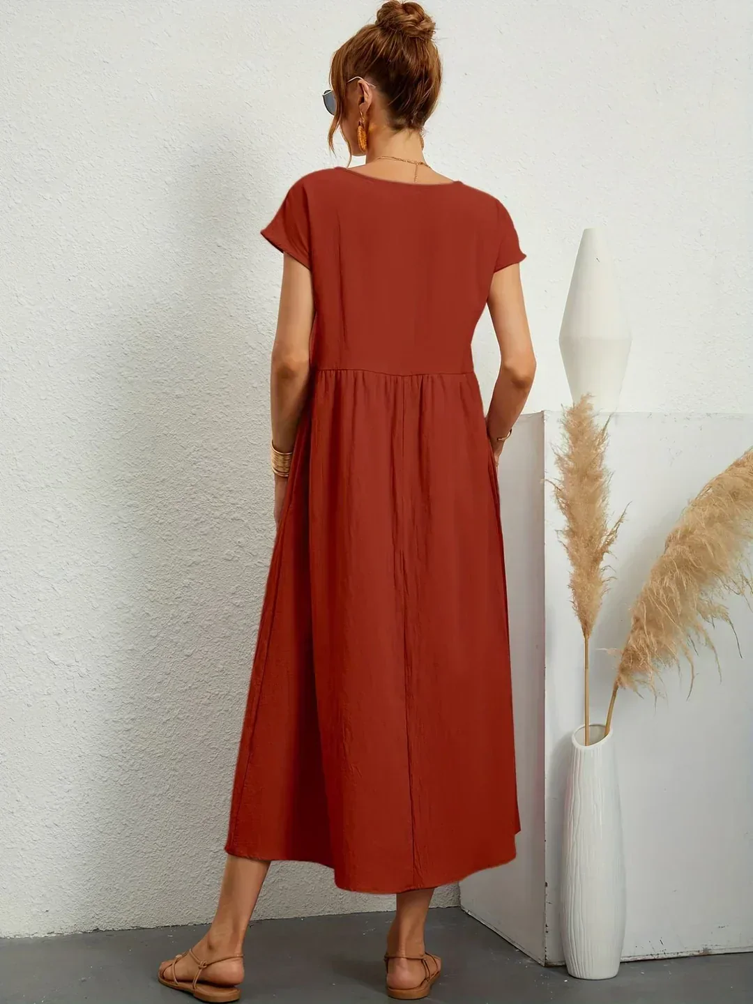 Heidi-Mode | Casual Elegant Baumwolle und Leinenkleid - Image 7