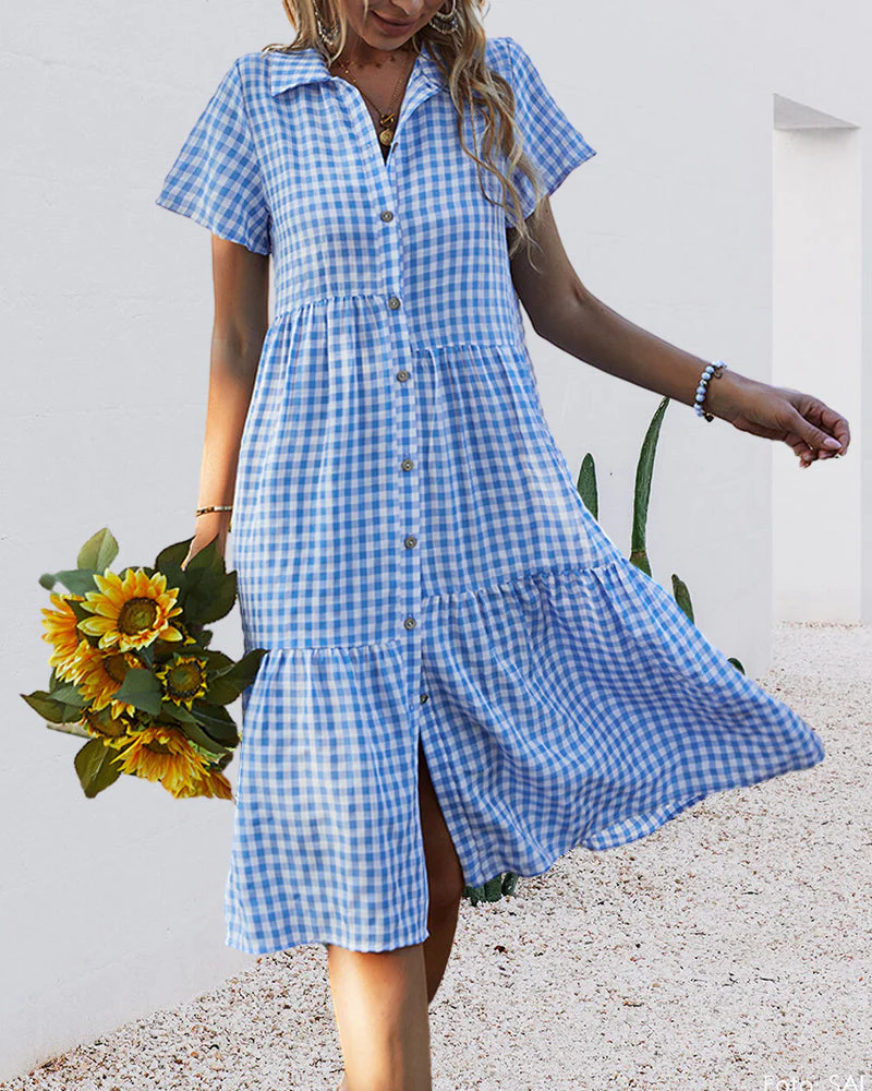 Heidi-Mode | Lässiges Kariertes Hemdkleid - Image 4