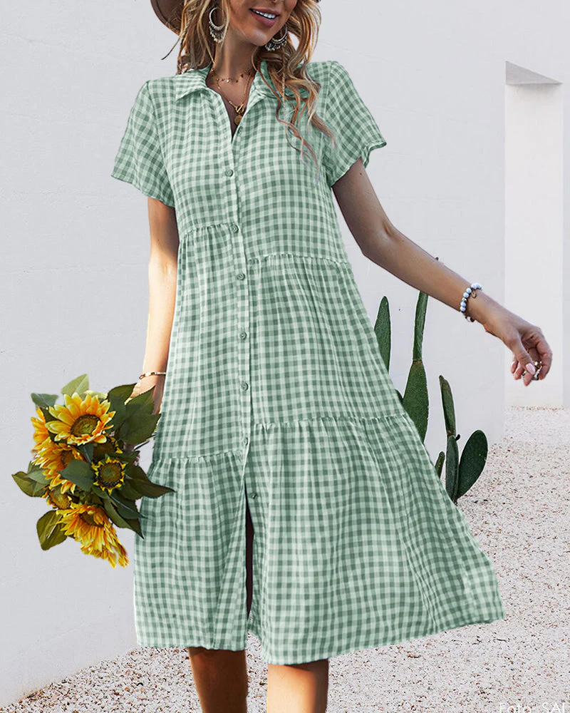 Heidi-Mode | Lässiges Kariertes Hemdkleid - Image 5