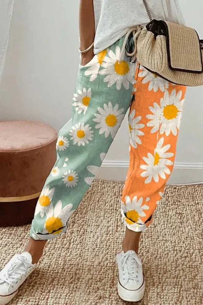 Heidi-Mode | Lässig Unique Printed Button Pocket Pants - Image 6