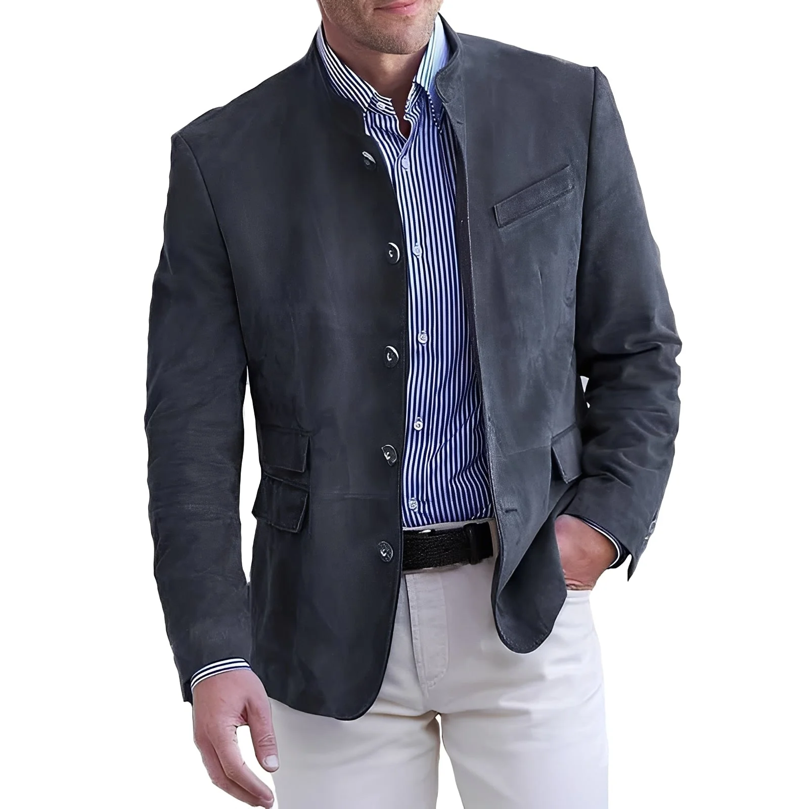 Heidi-Mode | Legere Button-Down Jacke für Männer - Image 4