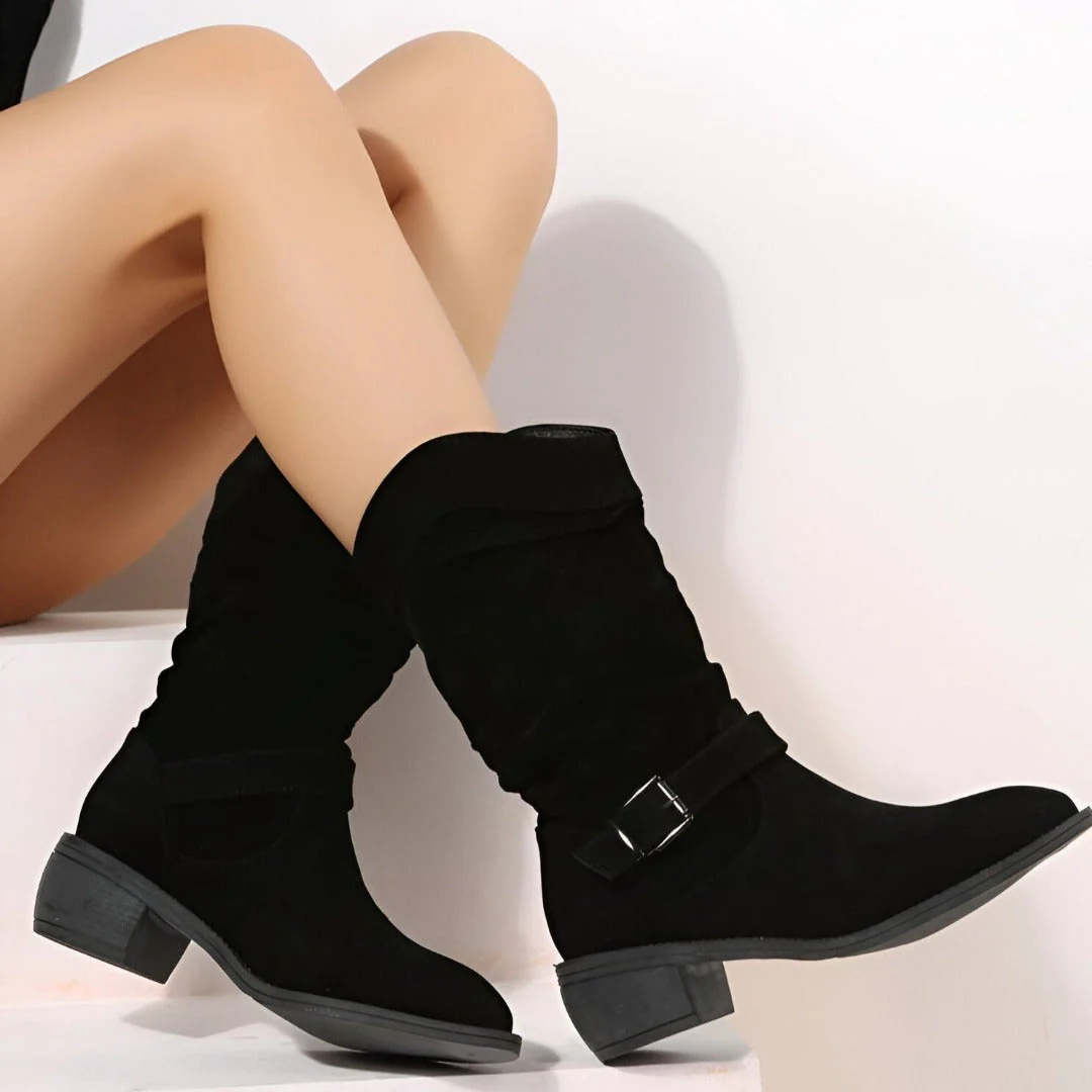 Heidi-Mode | Lässige Stiefel Aus Wildleder mit Spitzer Zehe - Image 2